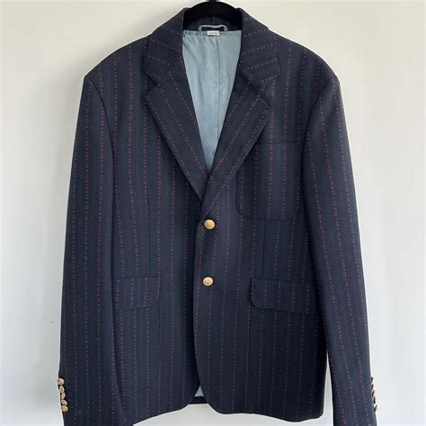 navy blue gucci suit